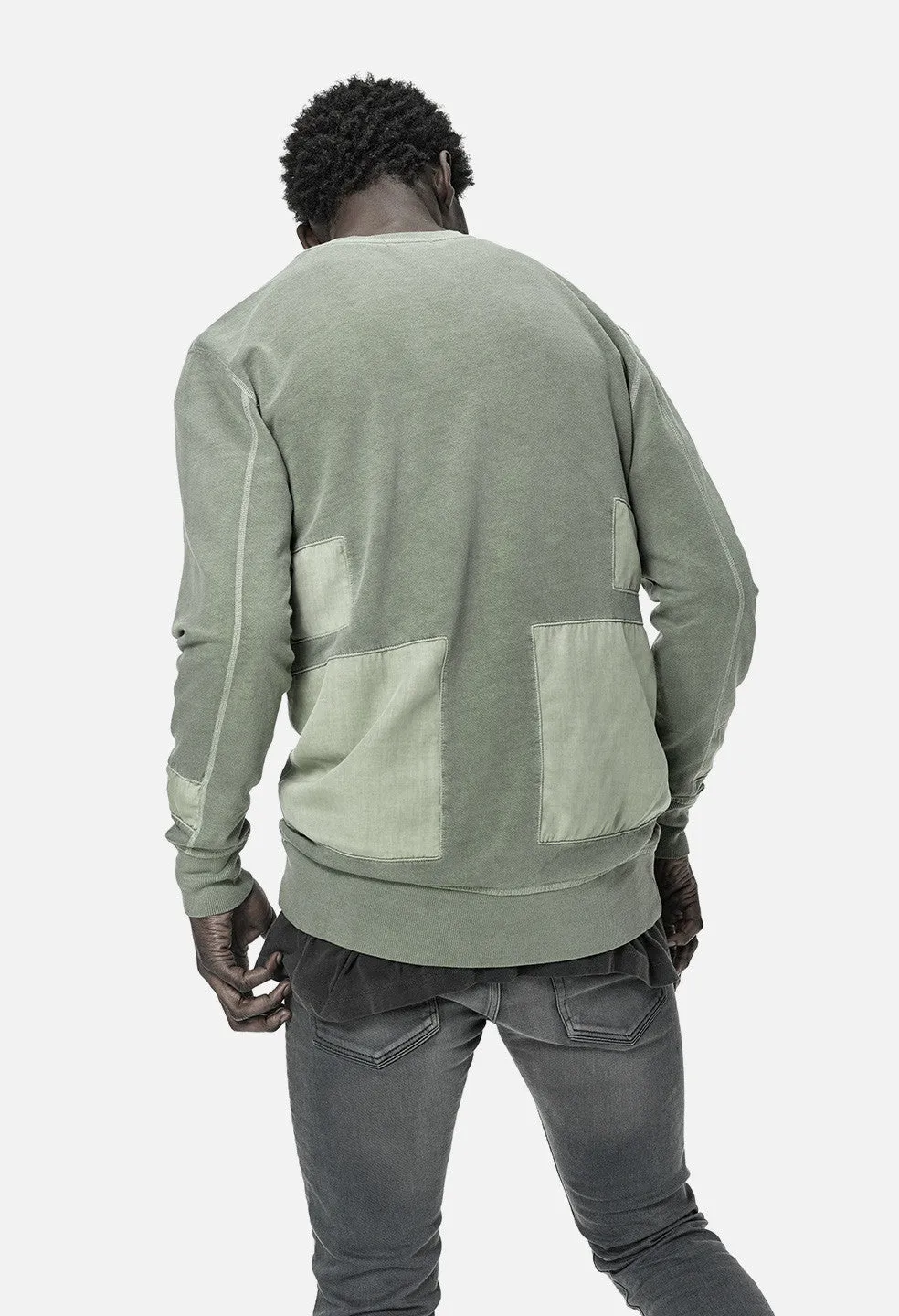 Paneled LS Crew / Olive