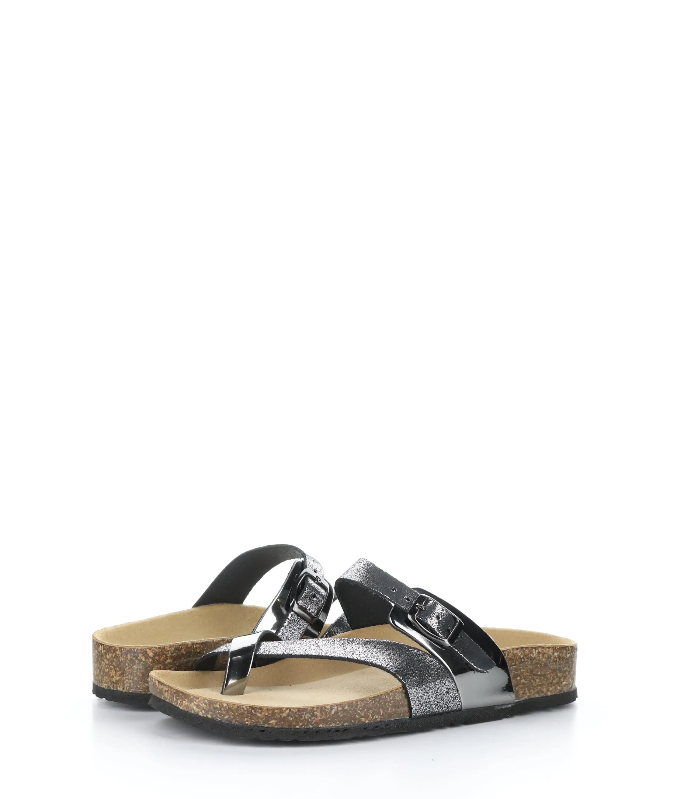 PARR PEWTER/BLACK Strappy Sandals