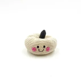 Pebble Friendly Plush Pumpkin Rattle - White