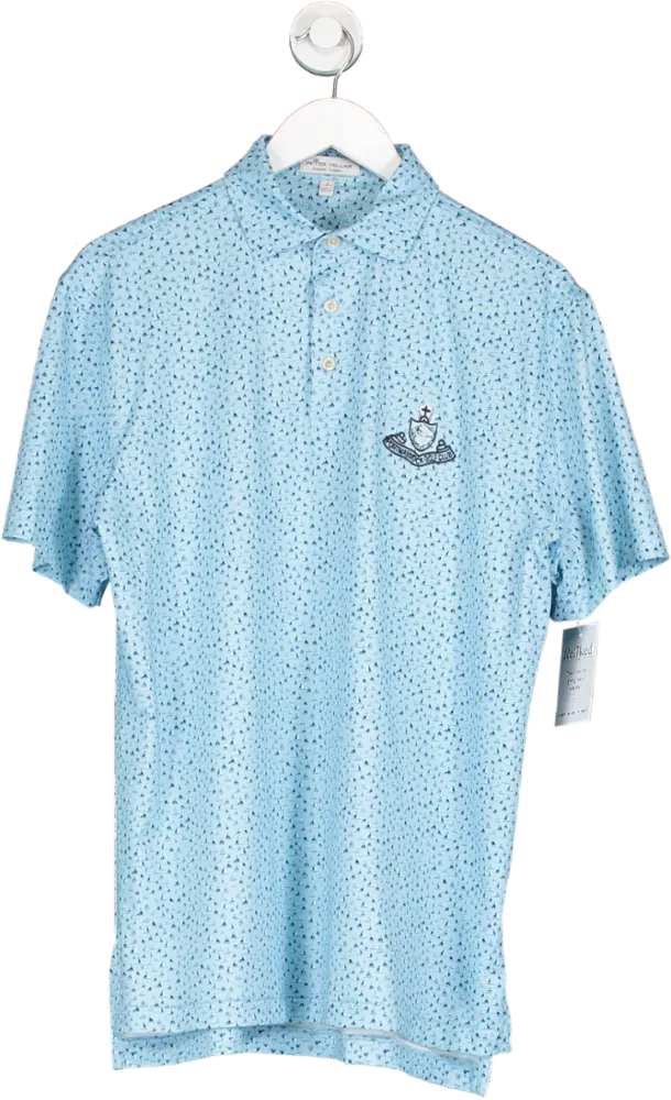 Peter Millar Blue Boat Print Polo UK S