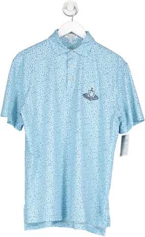 Peter Millar Blue Boat Print Polo UK S