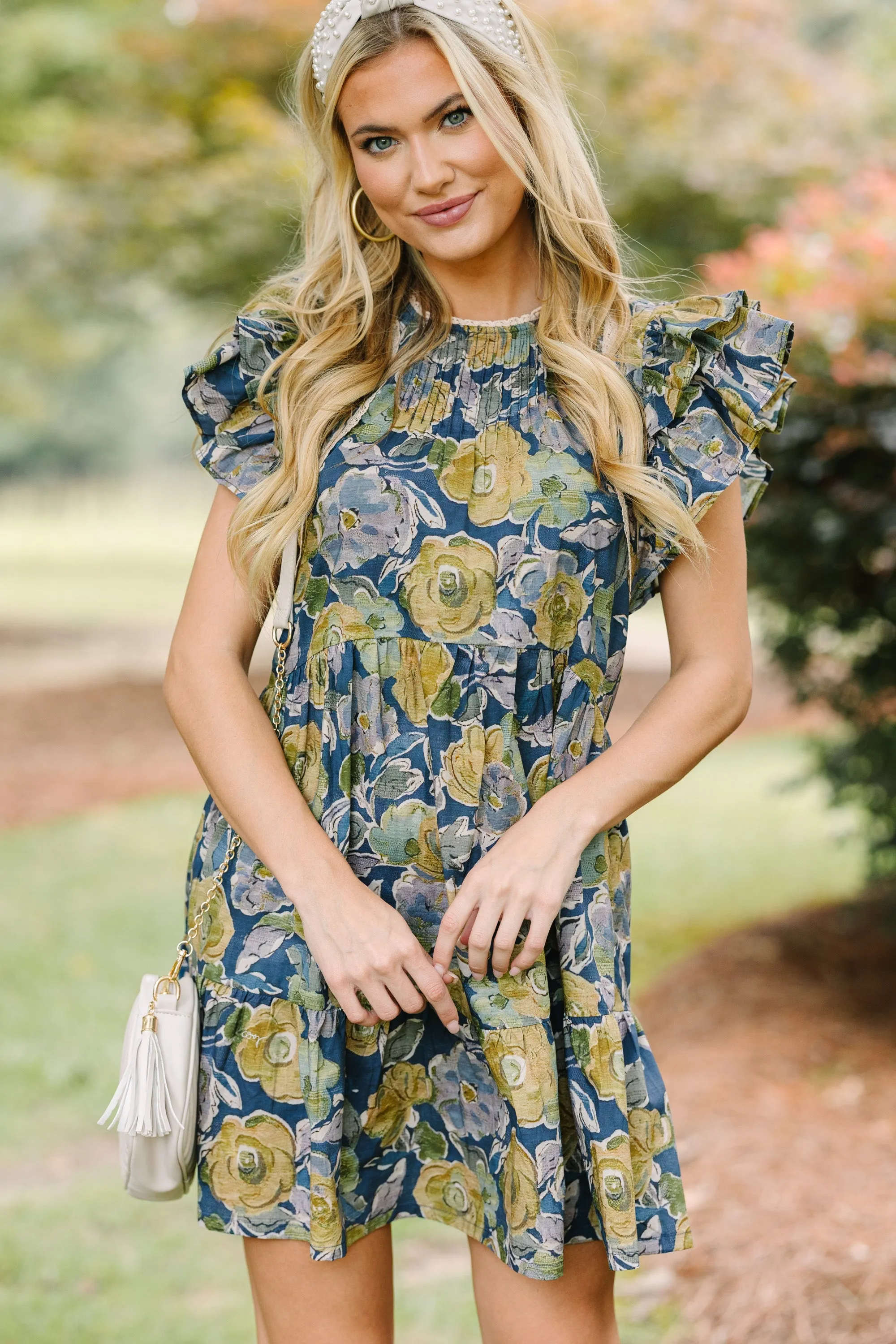 Pinch: Where You Go Navy Blue Floral Dress