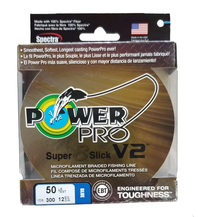 Power Pro Super 8 Slick V2 Blue 50 lb 300 yds Braided Fishing Line