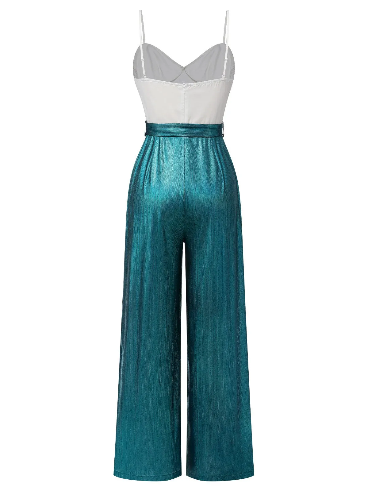 [Pre-Sale] Blue 1930s Laser Flashing Spaghetti Strap Jumpsuit