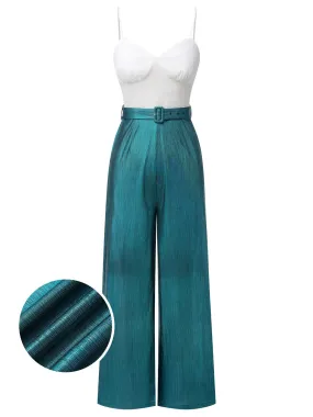 [Pre-Sale] Blue 1930s Laser Flashing Spaghetti Strap Jumpsuit