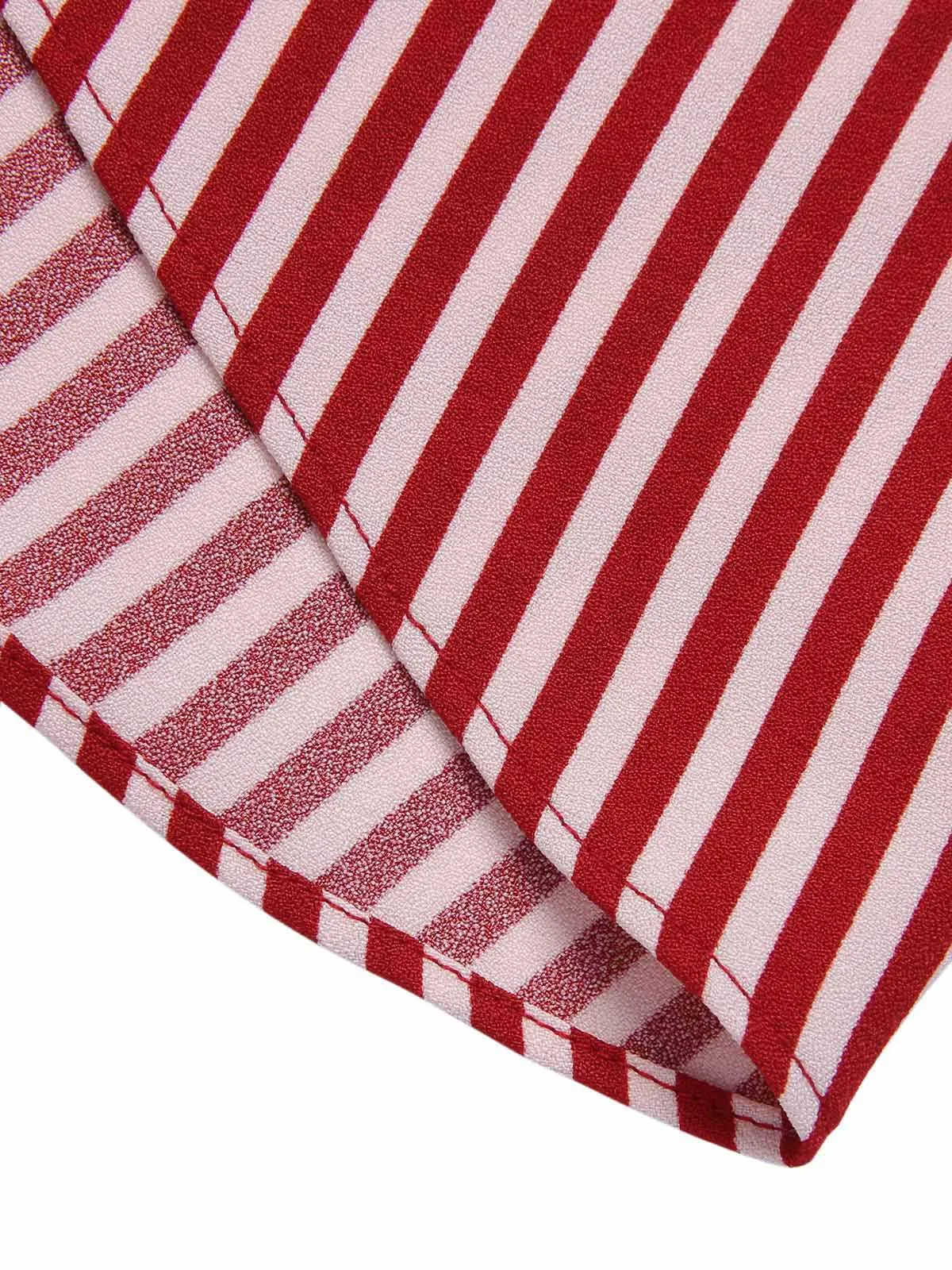 [Pre-Sale] Red 1940s Buttoned Stripes Skirt