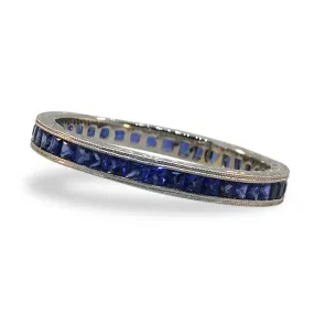 Princess Blue Sapphire Eternity Band by Jolie