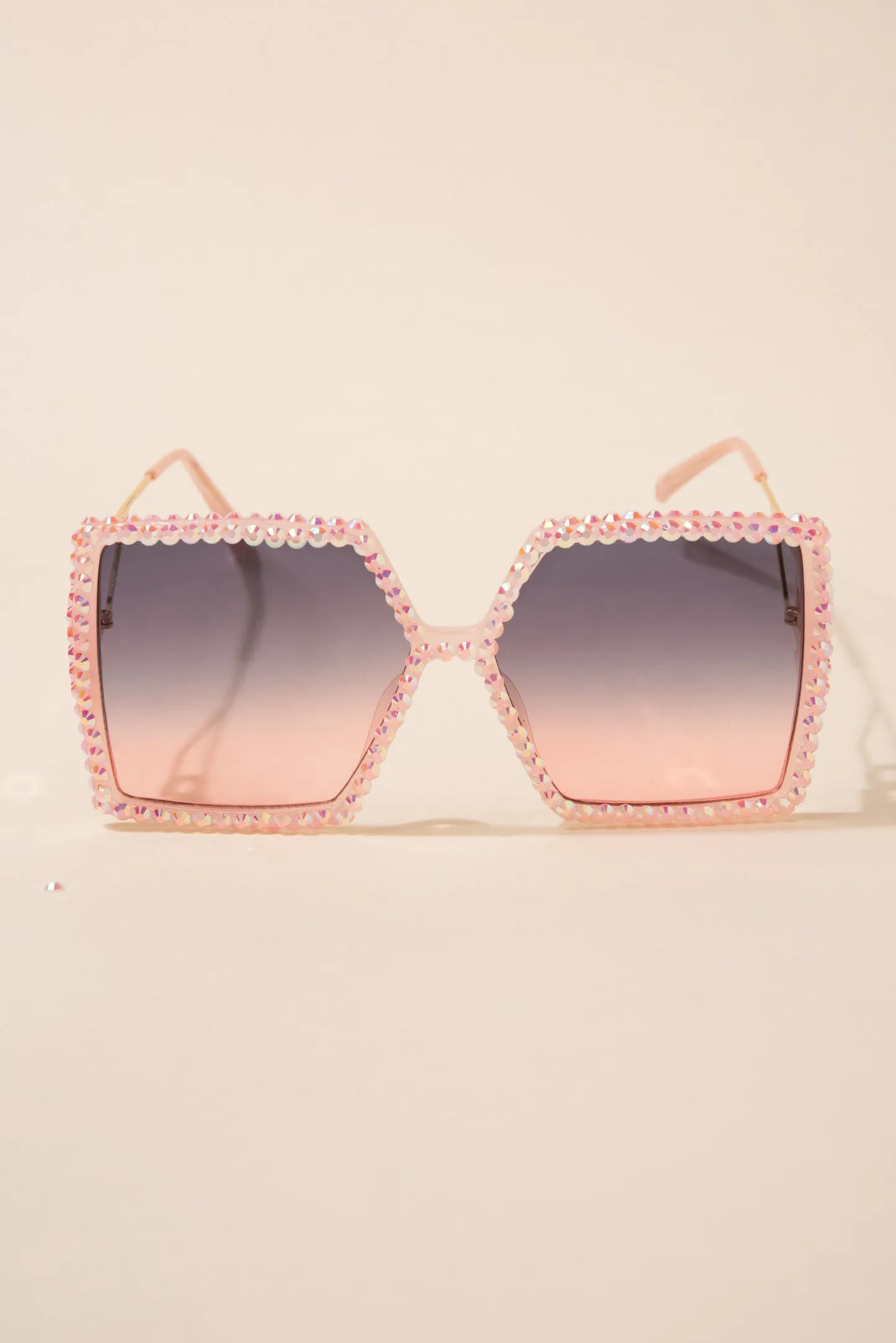 Priscilla Oversized Pentagon Rhinestone Sunglasses