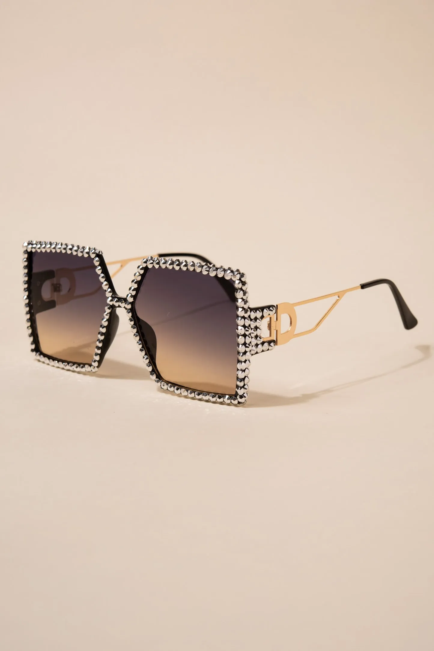 Priscilla Oversized Pentagon Rhinestone Sunglasses