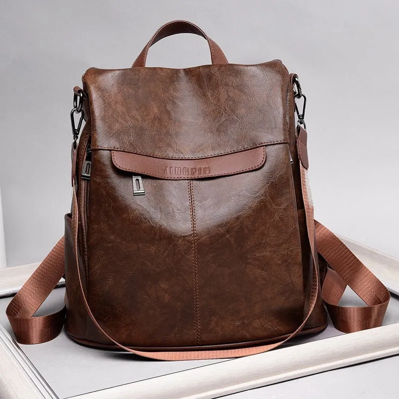 PU Leather School Bag and Backpack