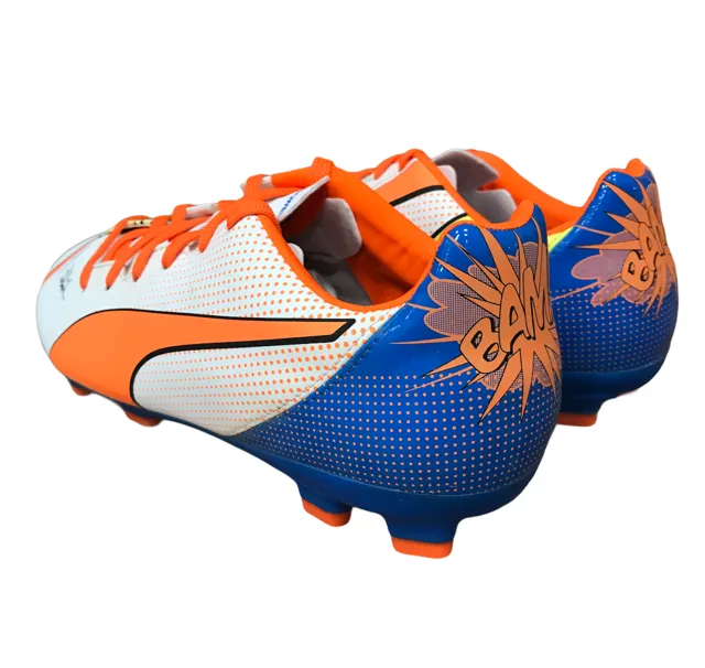 Puma men's football boot evoPOWER 4.2 POP AG 103650 01 white-orange-blue