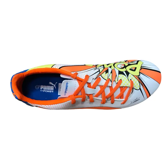 Puma men's football boot evoPOWER 4.2 POP AG 103650 01 white-orange-blue