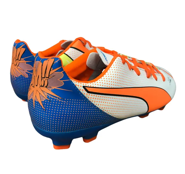 Puma men's football boot evoPOWER 4.2 POP AG 103650 01 white-orange-blue