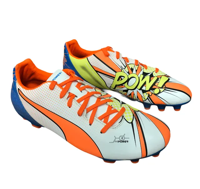 Puma men's football boot evoPOWER 4.2 POP AG 103650 01 white-orange-blue