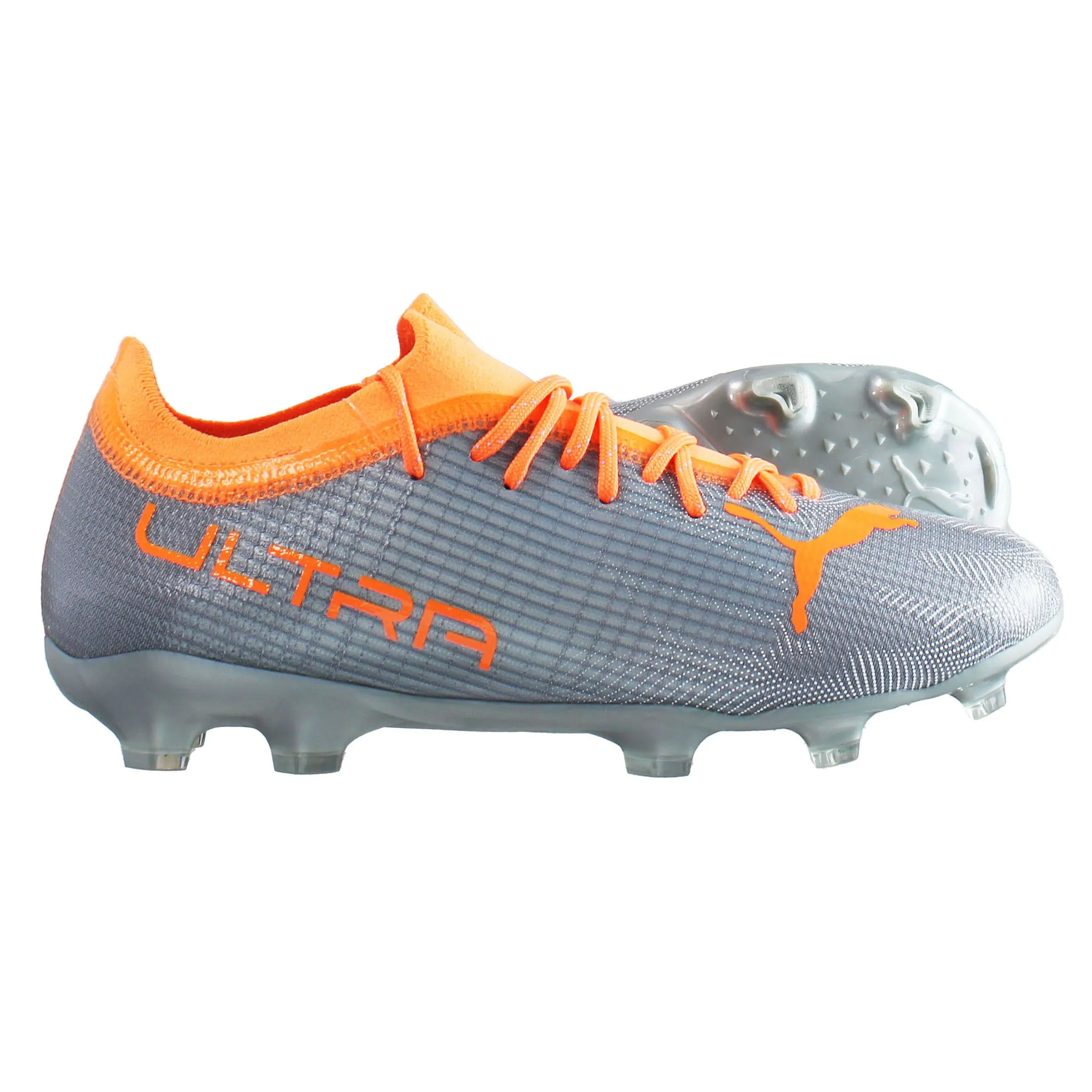 Puma Ultra 2.4 FG/AG Silver Kids Football Boots