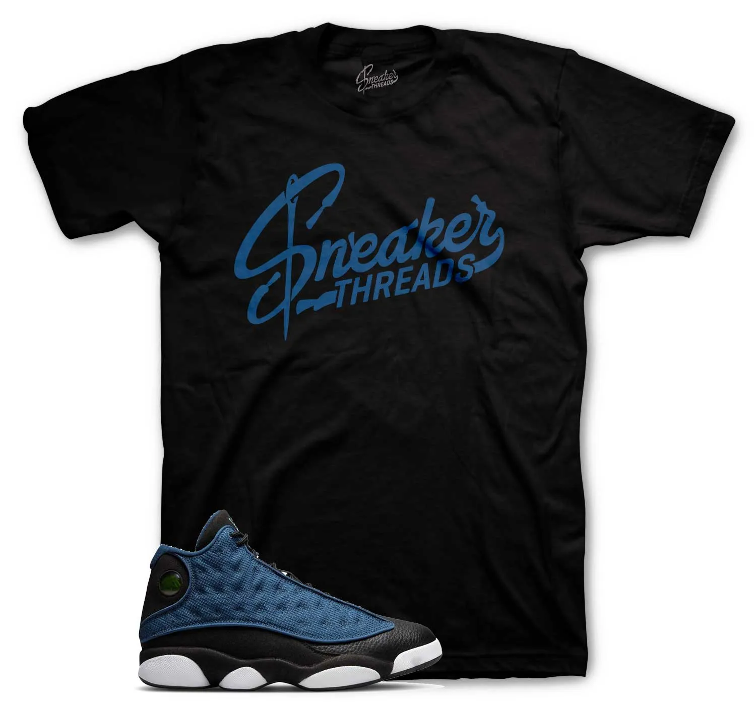 Retro 13 Brave Blue Shirt - St Logo - Black