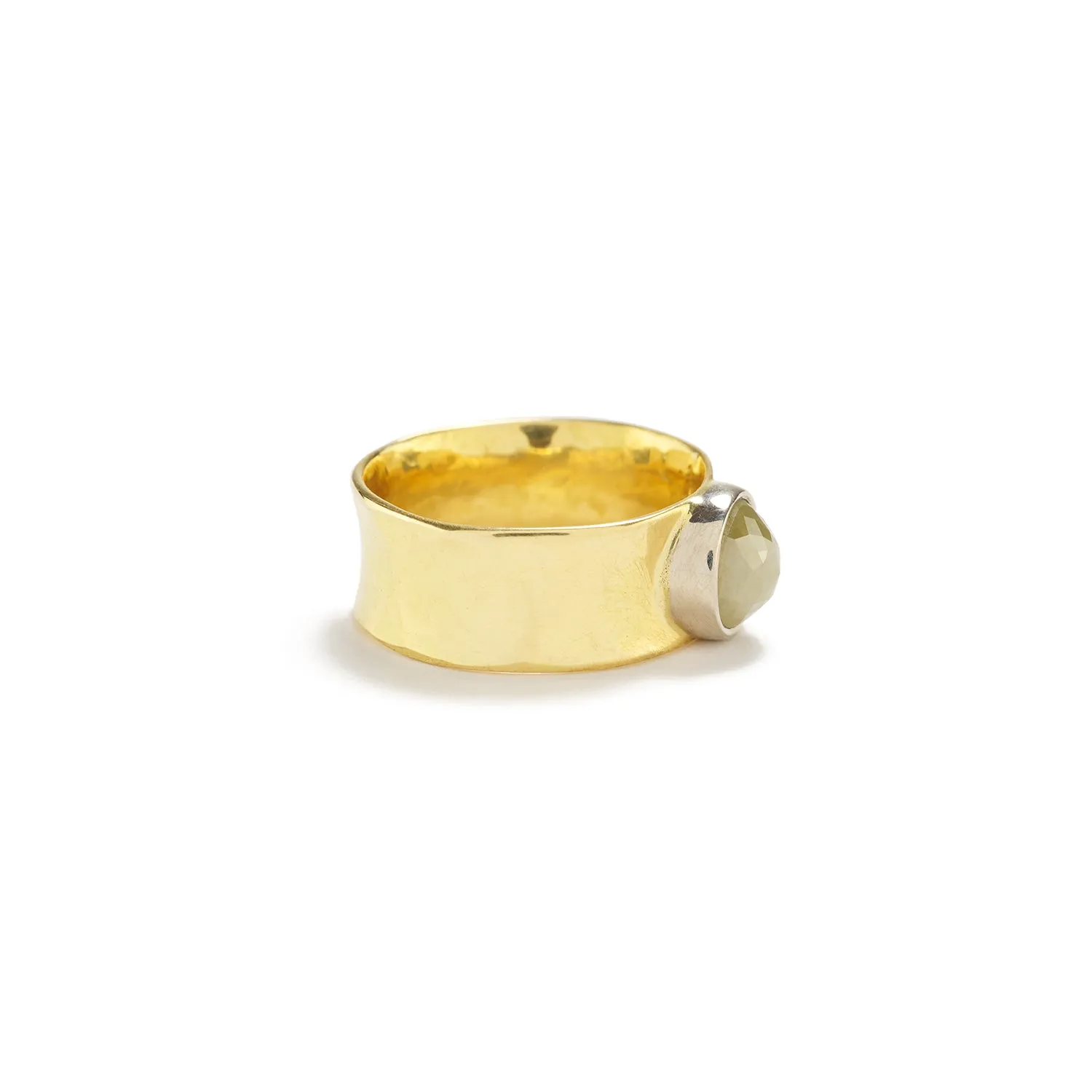 Ring with Custard Rose Cut Diamond