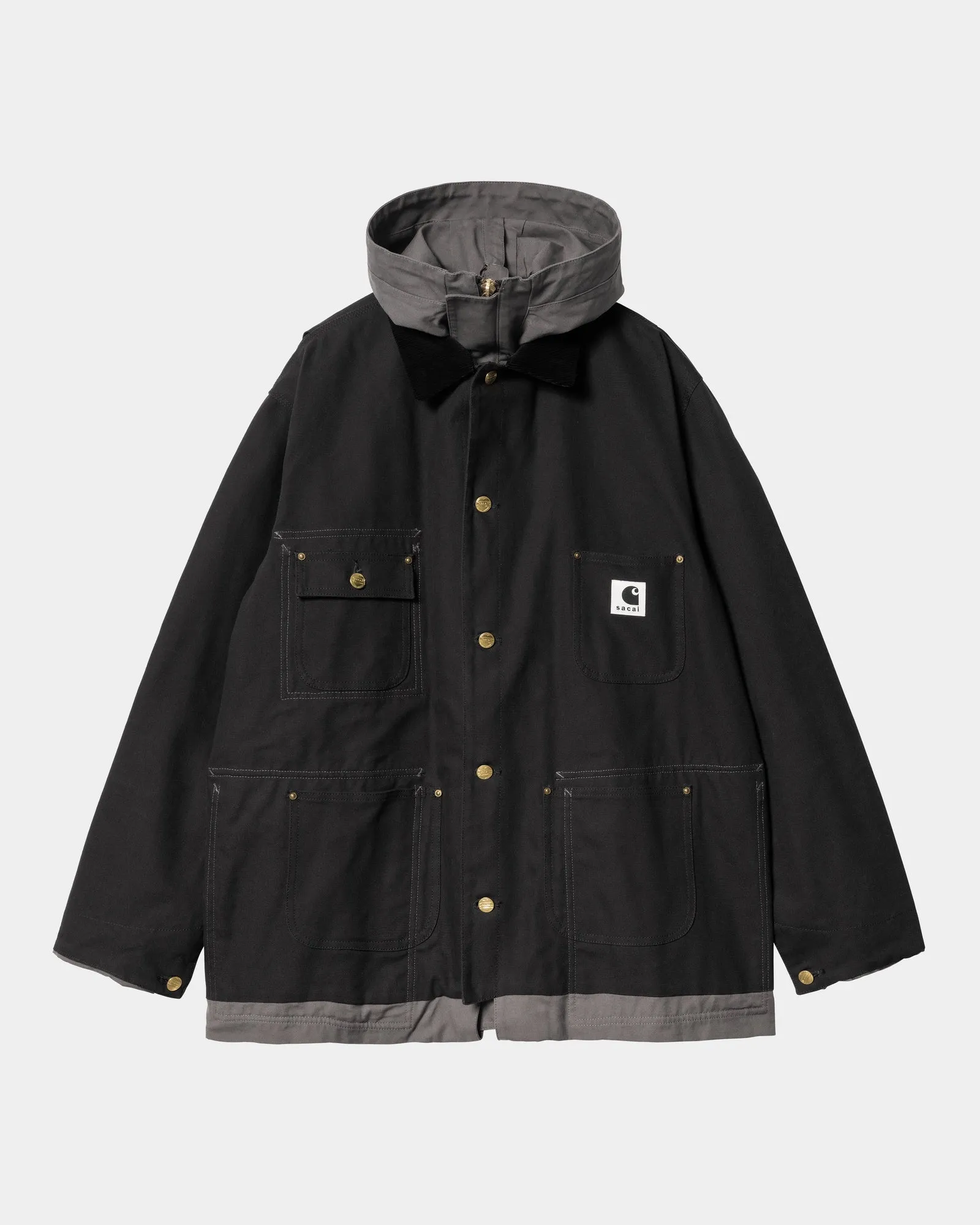 sacai x Carhartt WIP Reversible Duck Coat | Black