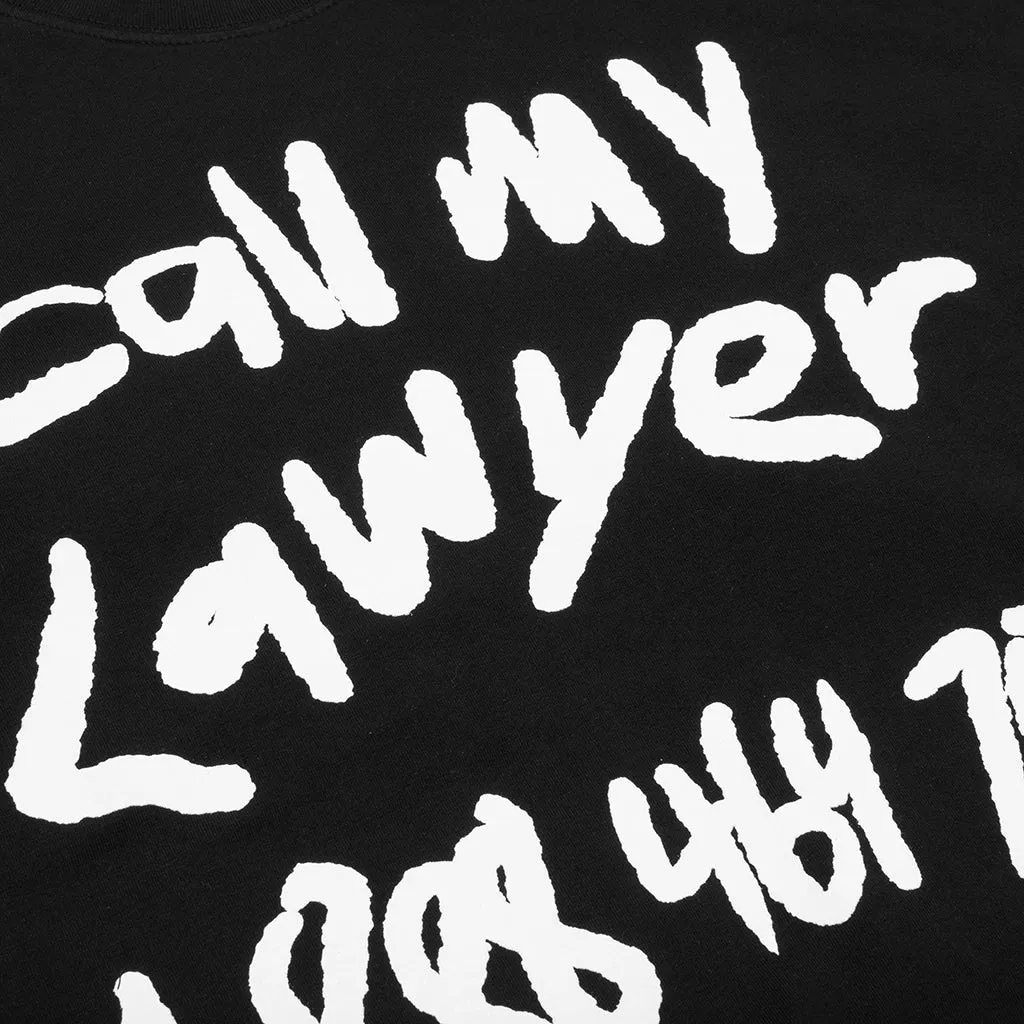 Scrawl My Lawyer T-Shirt - Washed Black