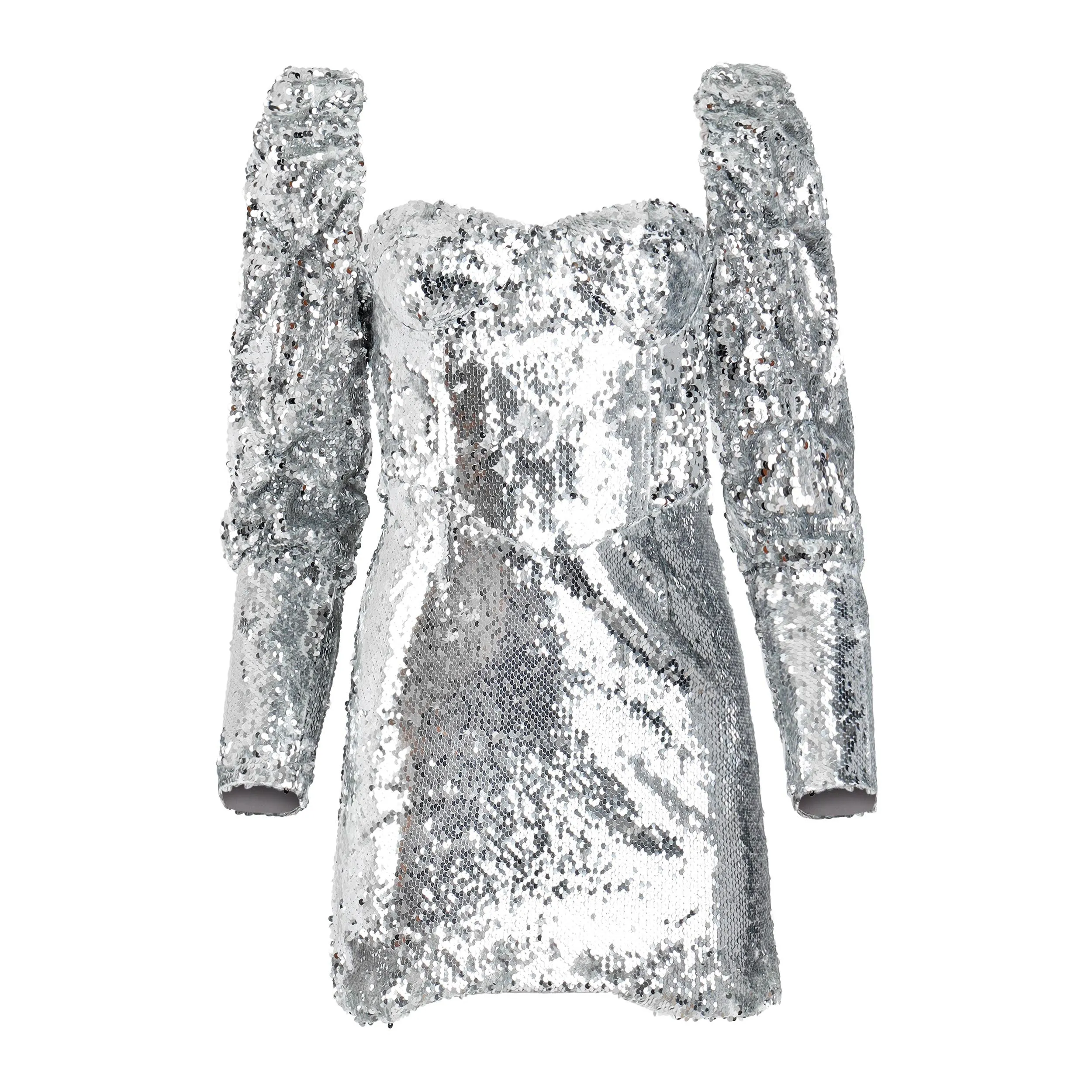 Shine Bright - Silver Sequins Dress