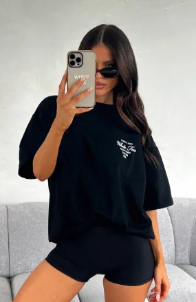 Show Me The World Oversized Tee Black