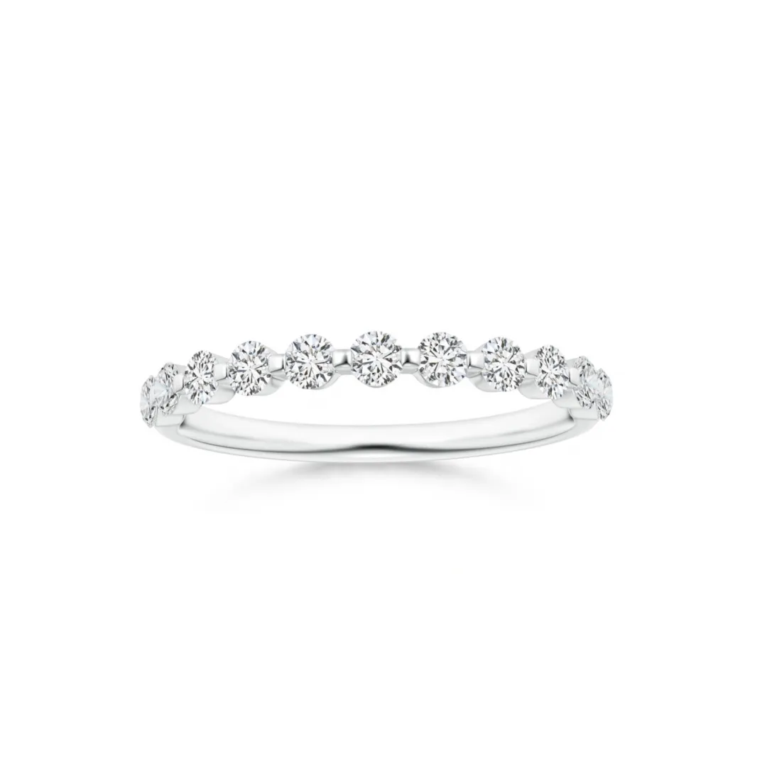 Single Prong Diamond Half Eternity Band