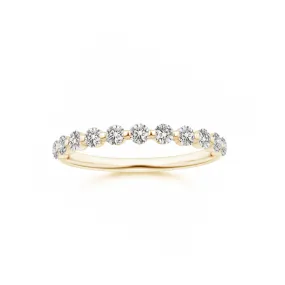 Single Prong Diamond Half Eternity Band