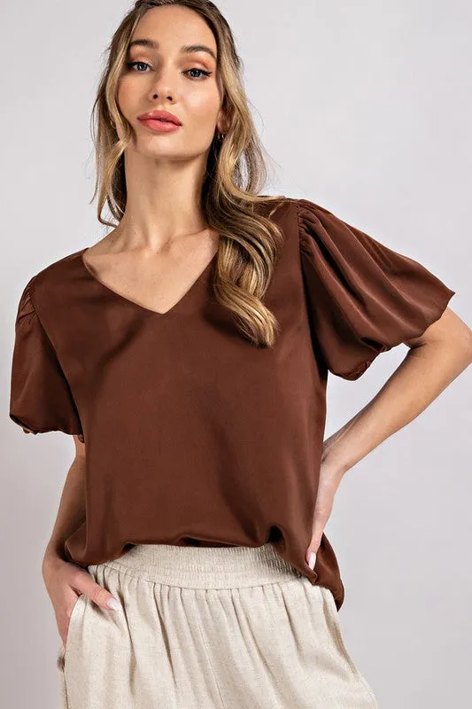 SKYE PUFF SLEEVE BLOUSE TOP [ONLINE EXCLUSIVE]