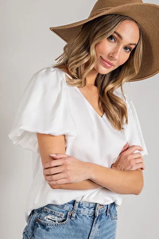 SKYE PUFF SLEEVE BLOUSE TOP [ONLINE EXCLUSIVE]