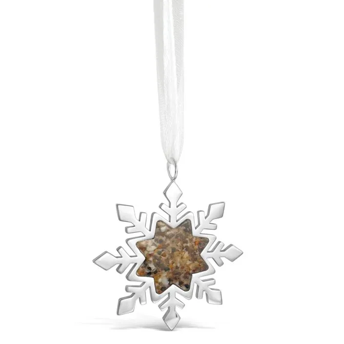 Snowflake Ornament with Elements of the Blue Ridge Mountains Inside