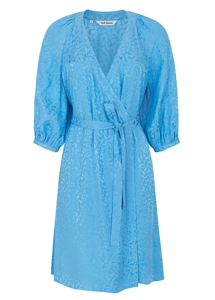 Soft Rebels Collins Harlow Wrap Dress SR223-716 Kjole - Azure Blue