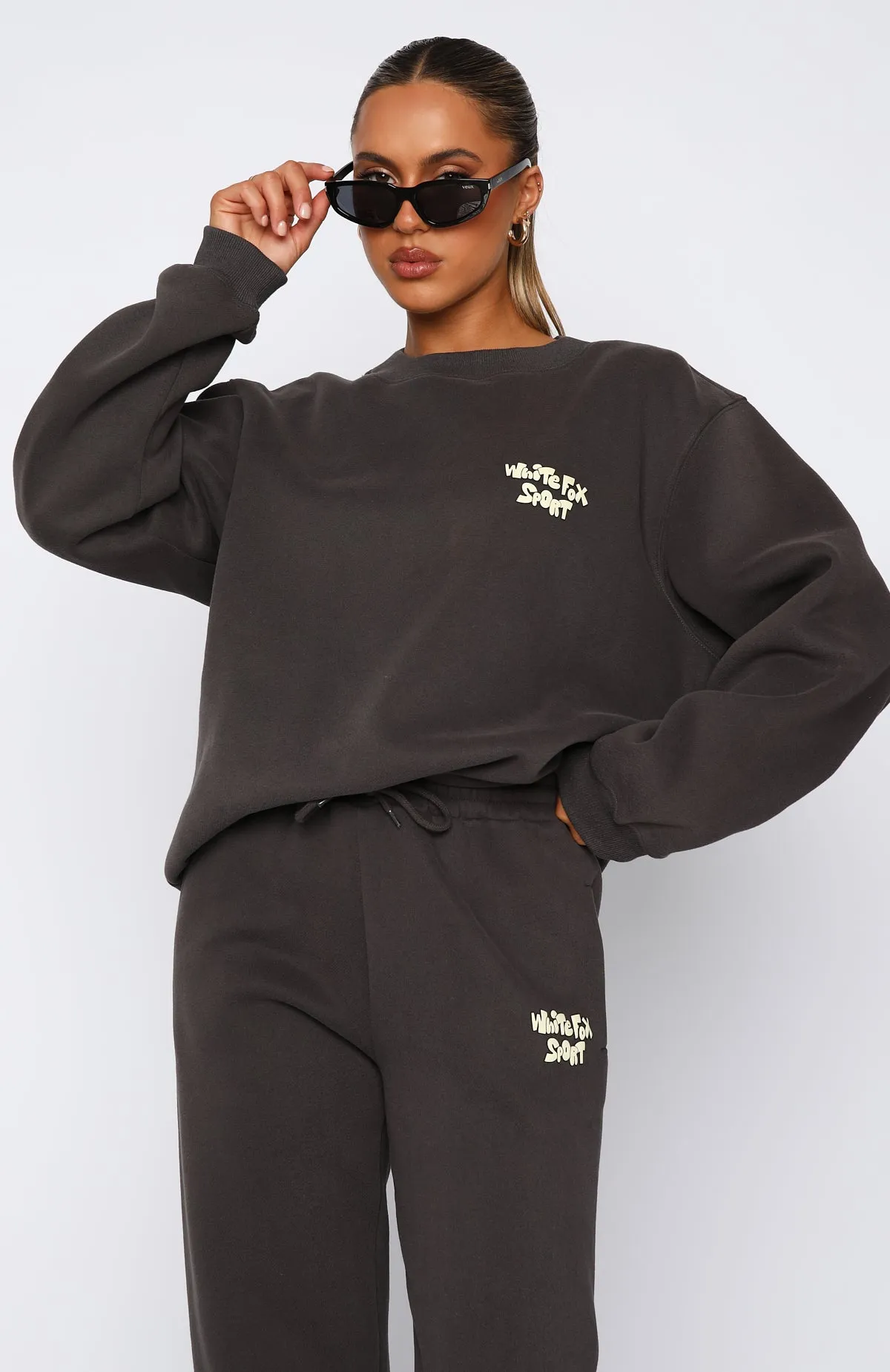 Sports Club Oversized Sweater Charcoal