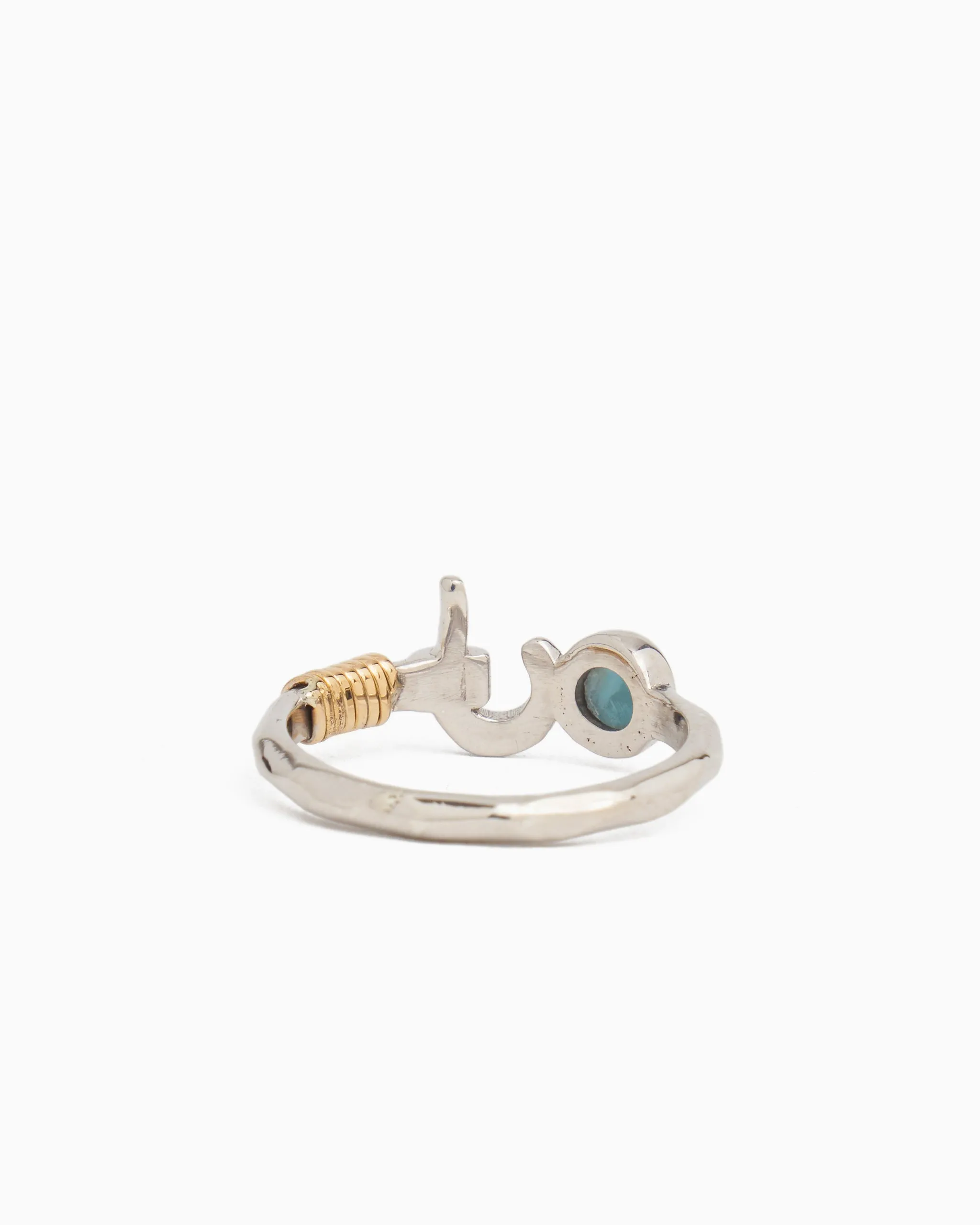 St. John Hook Ring with Stone - Larimar