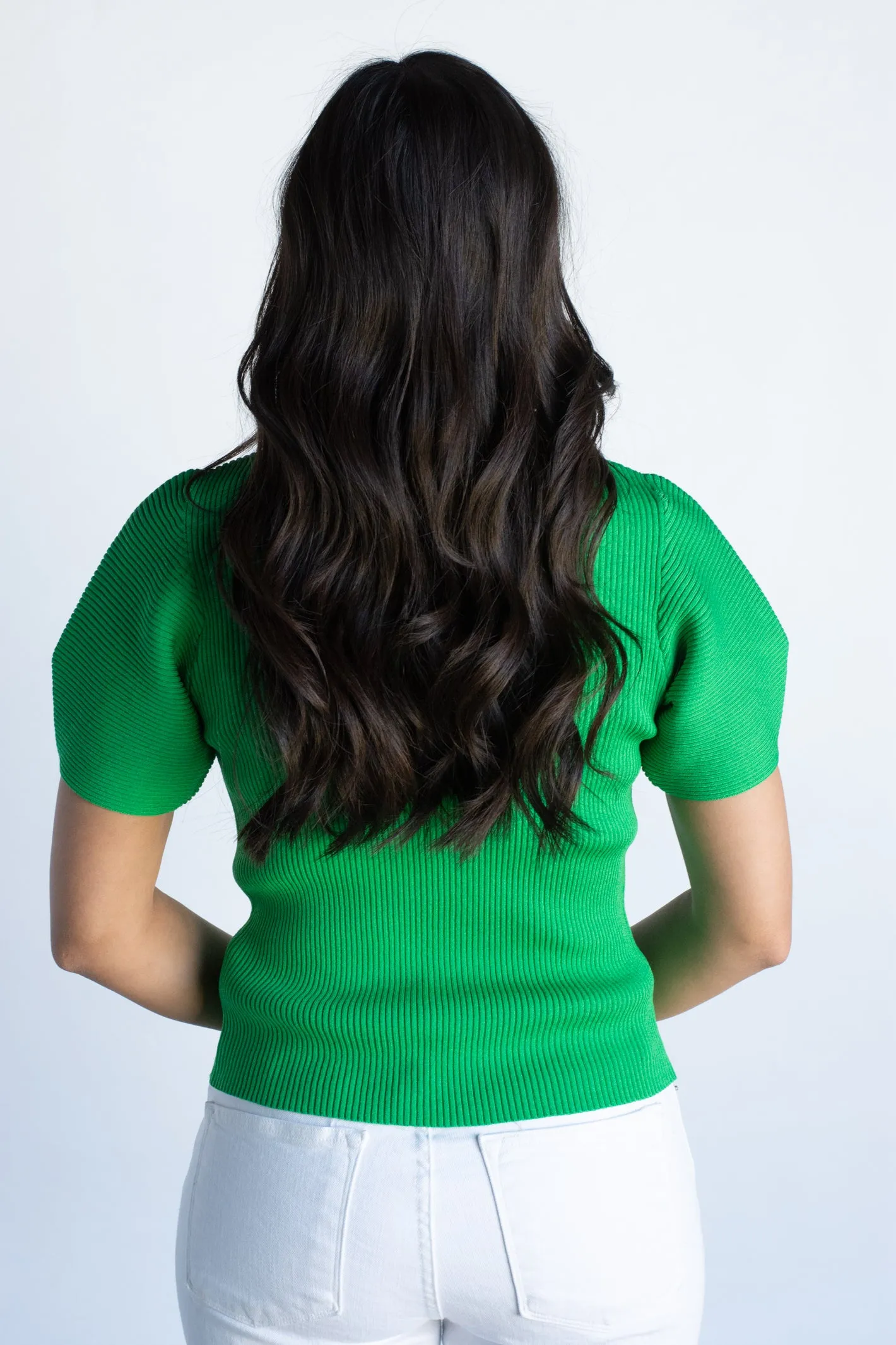 Stylish Perception Kelly Green Knit Top