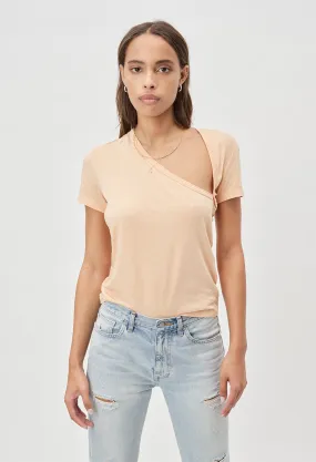 Supima Asymmetrical Tee / Bleached Apricot