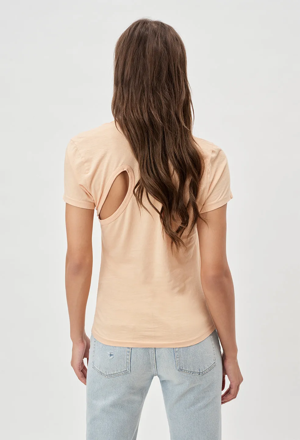 Supima Asymmetrical Tee / Bleached Apricot