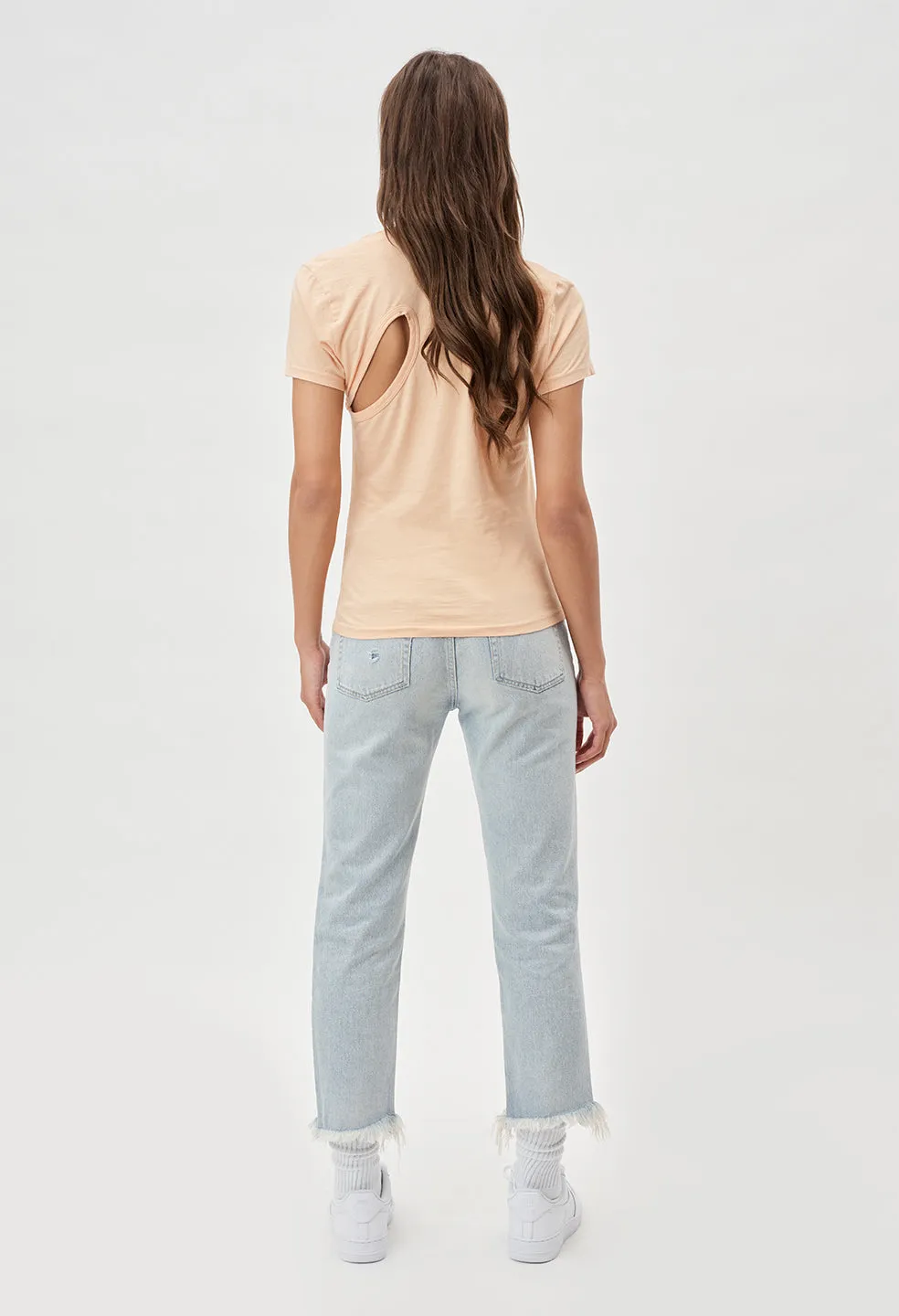 Supima Asymmetrical Tee / Bleached Apricot