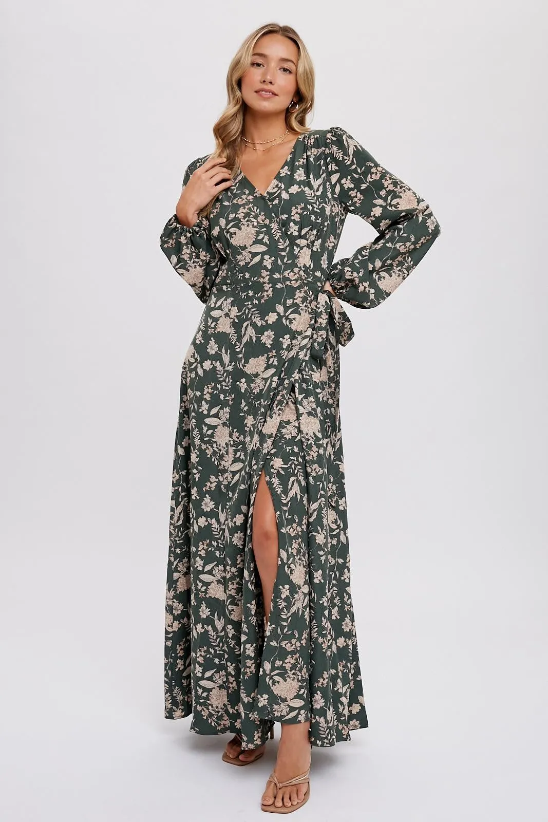 The Monique Floral Wrap Maxi Dress