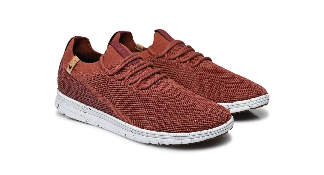 Tsavo Men's Vegan Knit Sneakers | Burgundy