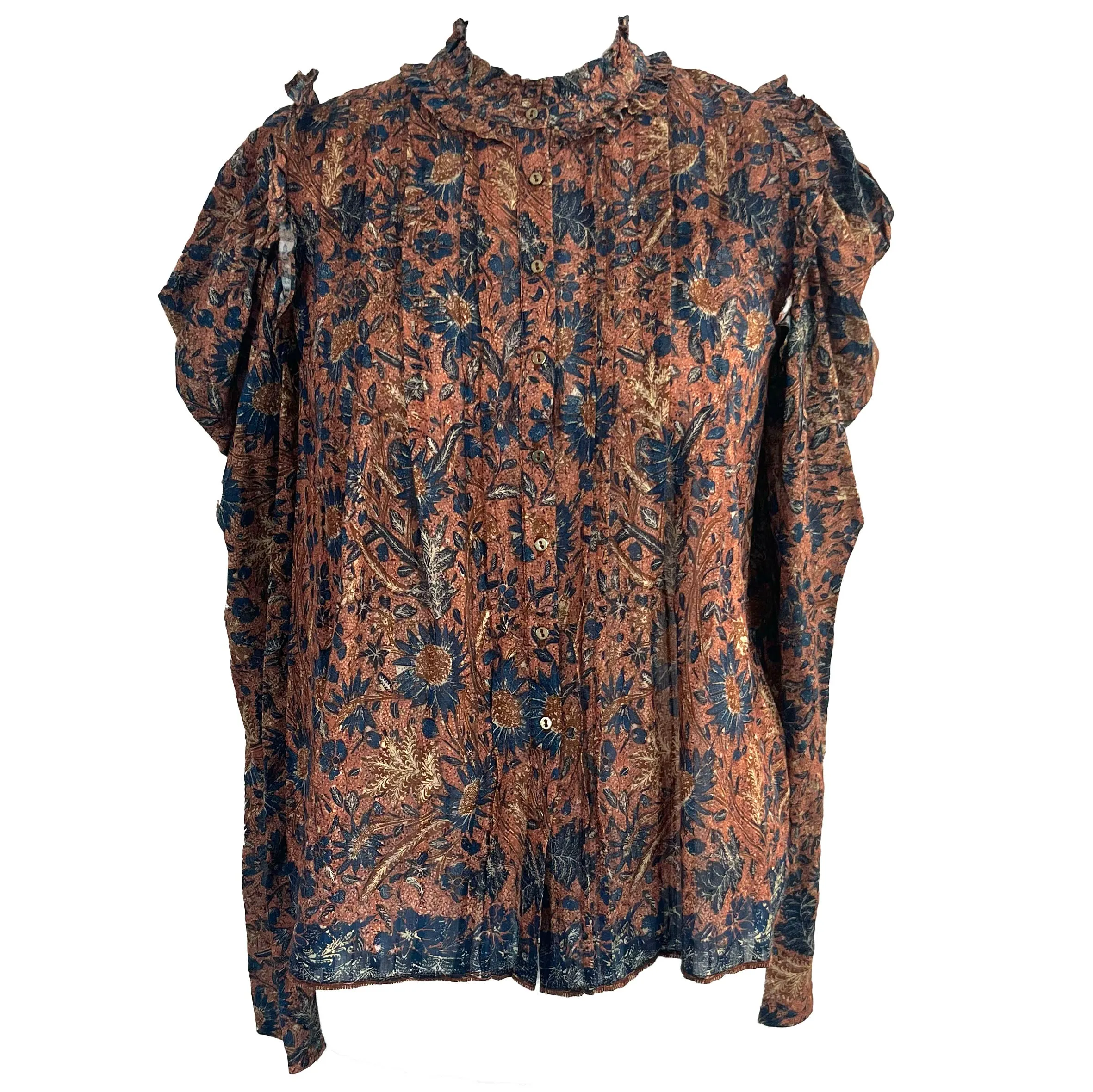 Ulla Johnson Floral Pintuck Blouse M