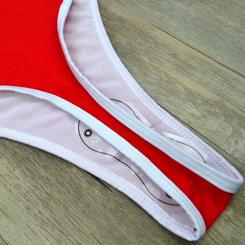 Ultra Sexy Tanga mit tiefem V-Ausschnitt, einteiliger, hoch geschnittener Monokini