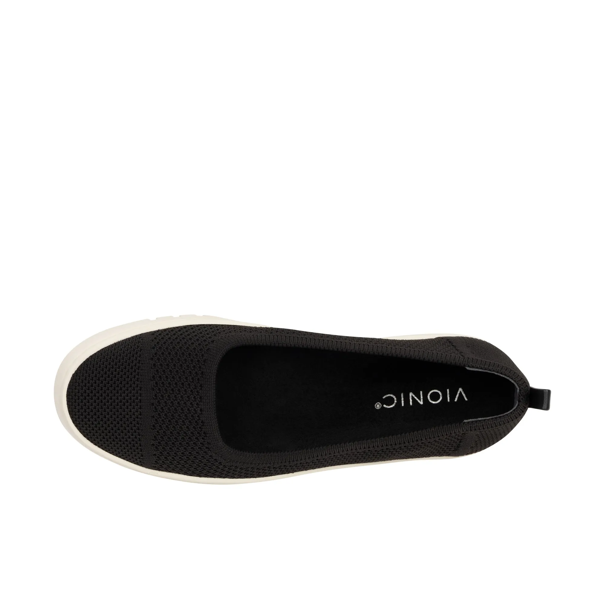 Vionic Womens Uptown Knit Skimmer Flat Black