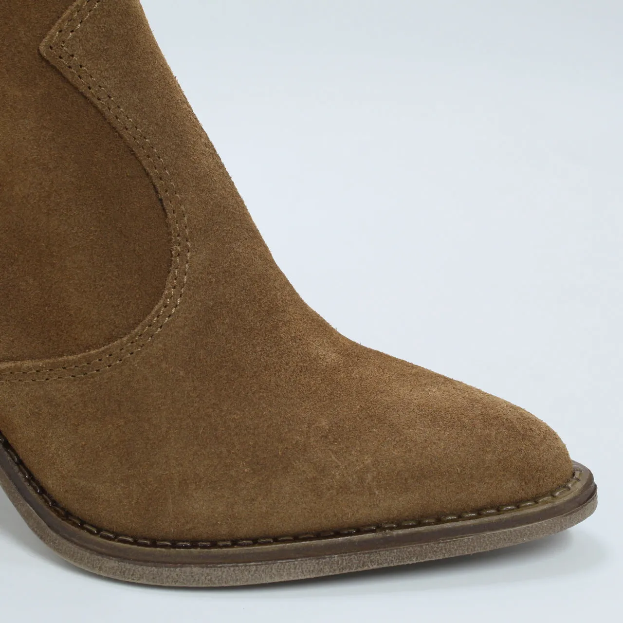 Womens Office Alabama Western Boots Tan Suede