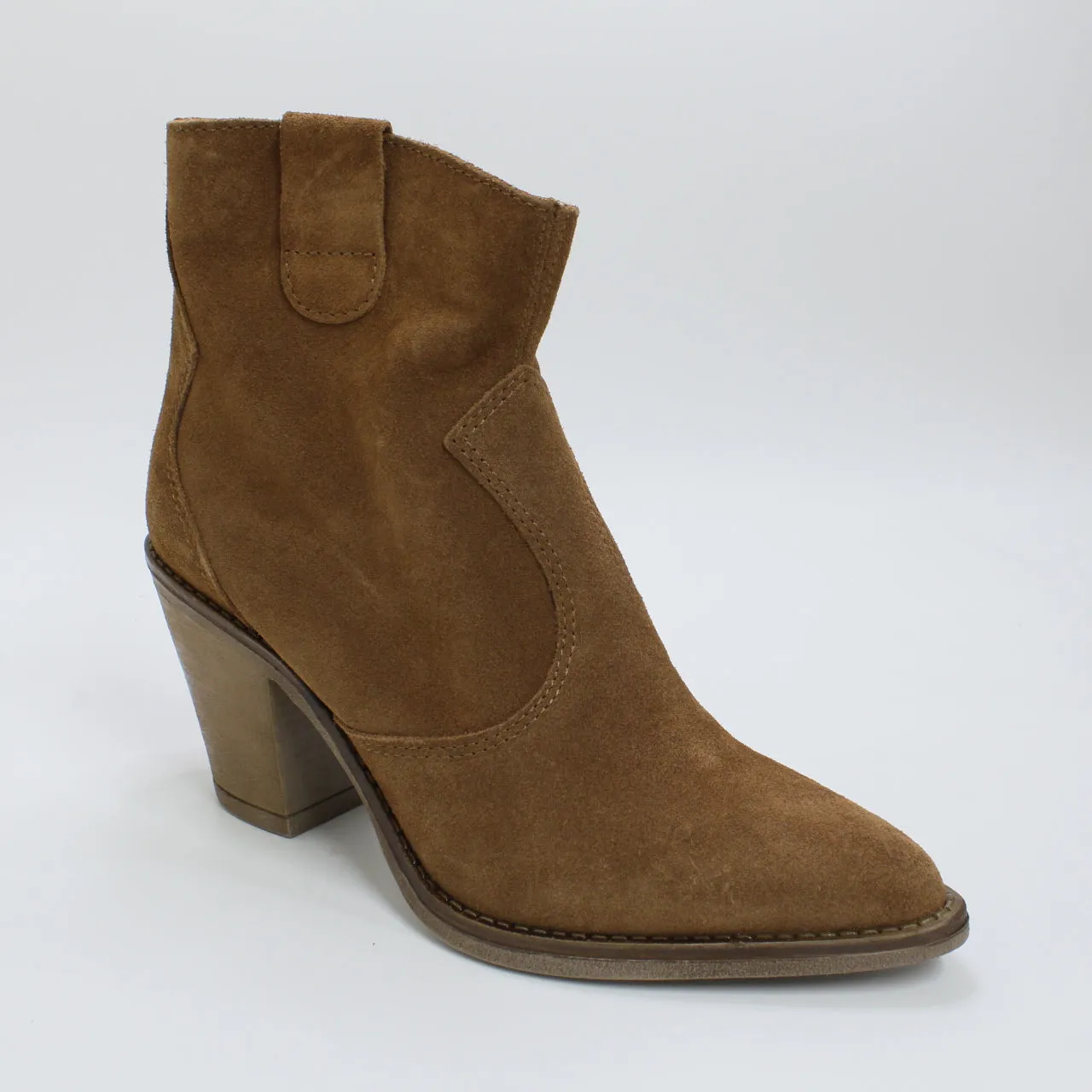 Womens Office Alabama Western Boots Tan Suede