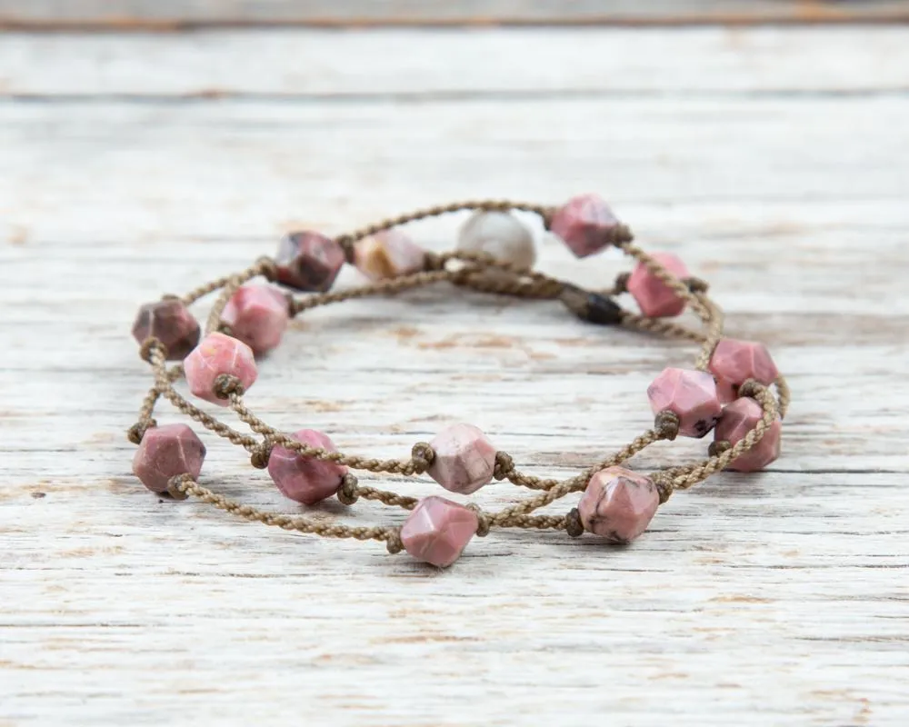 Wrap-0473-Pink Black Rhodonite Starcut Medium