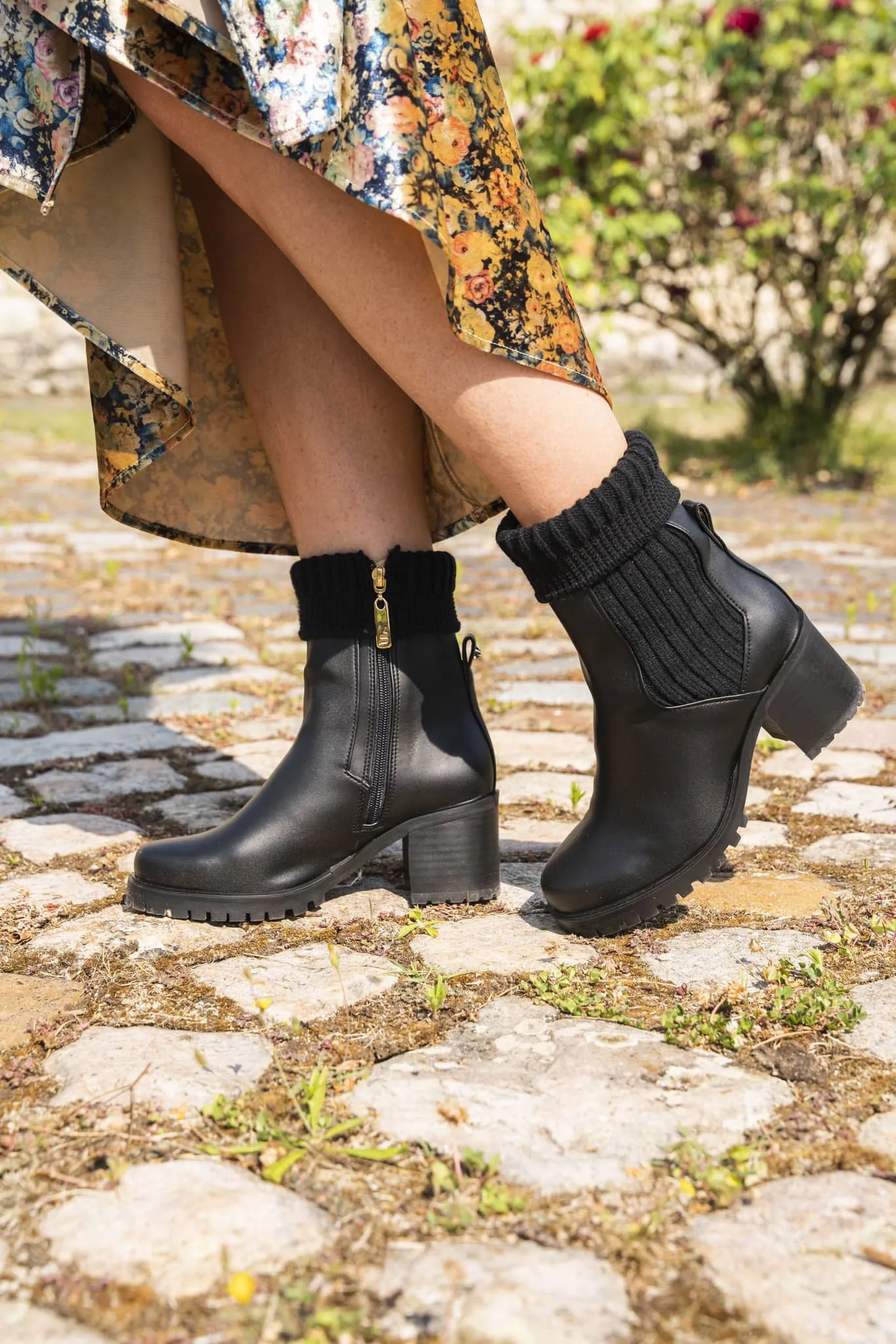 Zodiac Vegan Leather High-Ankle Boots | Black